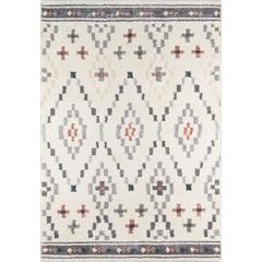 Contemporary Rectangle Area Rug, Ivory, 9'3" X 12'6"