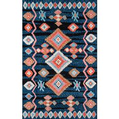 Contemporary Rectangle Area Rug, Navy, 9' X 12'