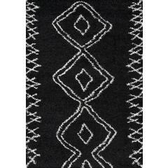 Contemporary Rectangle Area Rug, Black, 9'3" X 12'6"
