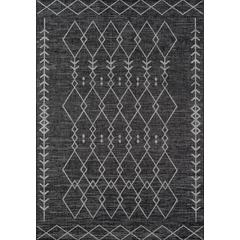Contemporary Rectangle Area Rug, Charcoal, 6'7" X 9'6"