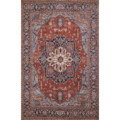 Traditional Rectangle Area Rug, Red, 7'6" X 9'6"