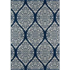 Contemporary Rectangle Area Rug, Navy, 7'10" X 10'10"