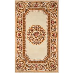 Transitional Rectangle Area Rug, Ivory, 8' X 11'