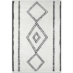 Contemporary Rectangle Area Rug, Ivory, 3'3" X 5'
