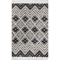 Contemporary Rectangle Area Rug, Black, 8'6" X 12'6"