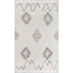 Contemporary Rectangle Area Rug, Ivory, 8'6" X 12'6"