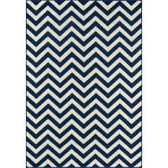 Contemporary Rectangle Area Rug, Navy, 8'6" X 13'