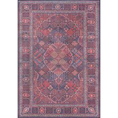 Traditional Rectangle Area Rug, Navy, 2' X 3'