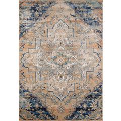 Traditional Rectangle Area Rug, Navy, 2' X 3'