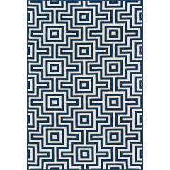 Contemporary Rectangle Area Rug, Navy, 1'8" X 3'7"