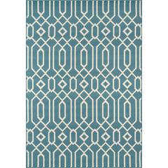 Contemporary Rectangle Area Rug, Blue, 1'8" X 3'7"