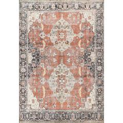 Traditional Rectangle Area Rug, Rust, 2' X 3'