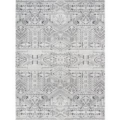 Traditional Rectangle Area Rug, Charcoal, 2' X 3'