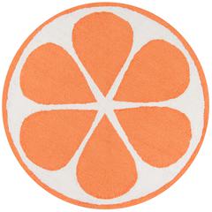 Contemporary Round Area Rug, Orange, 3' X 3' Round