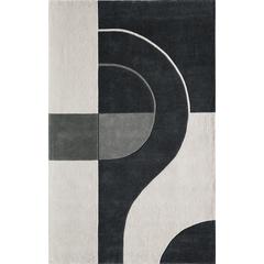 Contemporary Runner Area Rug, Charcoal, 2'3" X 8' Runner
