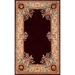 Transitional Round Area Rug, Burgundy, 7'9" X 7'9" Round