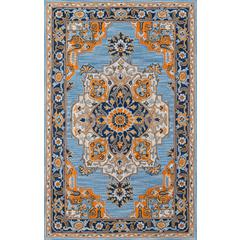 Traditional Rectangle Area Rug, Blue, 2' X 3'