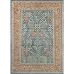 Traditional Rectangle Area Rug, Blue, 5'3" X 7'3"