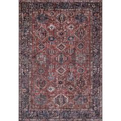 Traditional Rectangle Area Rug, Rust, 8' X 10'