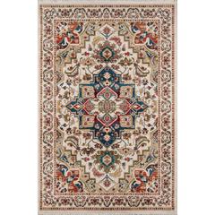 Traditional Rectangle Area Rug, Ivory, 2' X 3'