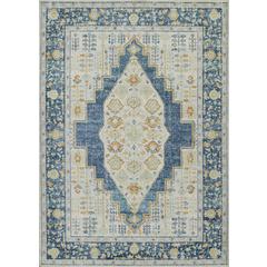 Traditional Rectangle Area Rug, Navy, 2' X 3'