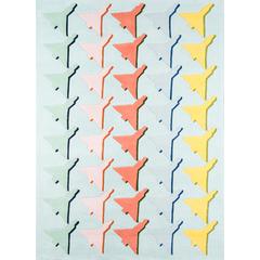Contemporary Rectangle Area Rug, Seafoam, 3'6" X 5'6"