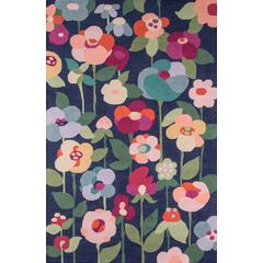 Casual Rectangle Area Rug, Navy, 2' X 3'