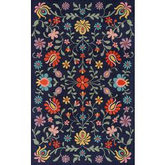 Casual Rectangle Area Rug, Navy, 2' X 3'