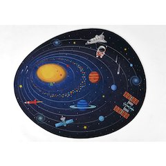 Playground Space Blue Kid Rug 6' X 6'8"