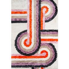 Modern Rectangle Area Rug, Lavender, 2' X 3'