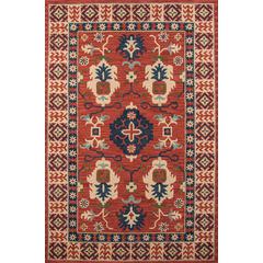 Traditional Rectangle Area Rug, Red, 2' X 3'