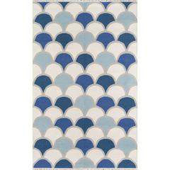 Contemporary Rectangle Area Rug, Blue, 2' X 3'