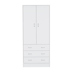 Taly 2 Doors 3 Drawers Armoire White White MDF
