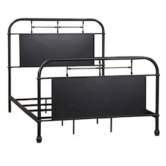Vintage Series Full Metal Bed - Black in Distressed Metal