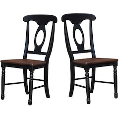 British Isles Napoleon Side Chair, Oak-Black Finish