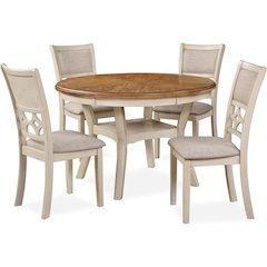 Mitchell Solid Wood 5Pc Dining Set in White/Brown Bisque