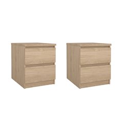 Scottsdale 2 Drawer Nightstand - Set of 2, Jackson Hickory