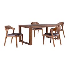 Rasmus 5pc Dining Set - Chestnut Wire-Brush Finish
