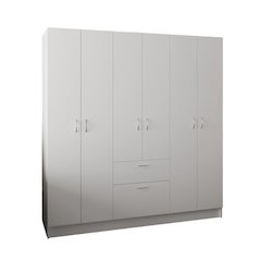 Mitu six Doors Armoire White MDF