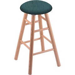 Oak Round Cushion 24" Swivel Counter Stool with Smooth Legs, Natural Finish, and Graph Tidal Seat