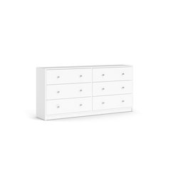 Portland 6 Drawer Double Dresser, White