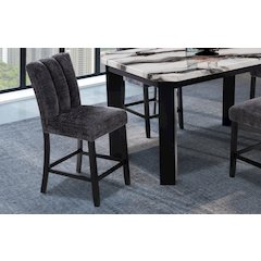 Contemporary Bar Stool Kit Of 2, Dark Grey