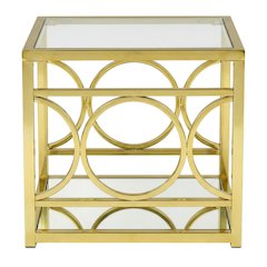 Gold Chrome Finish End Table with Modern Design and Durable Metal Frame