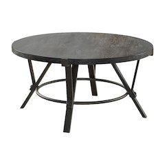 Gray Coffee Table with MDF and Iron Frame Durable Construction for Living Room
