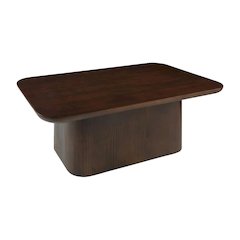 Brown Solid Wood Coffee Table with MDF and Pine Construction
