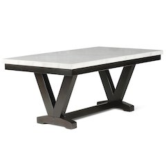 Finley White Marble Top Dining Table