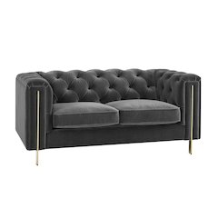 Charlene Gray Velvet Loveseat