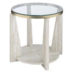 Wanda 24″ Round Glass Top End Table