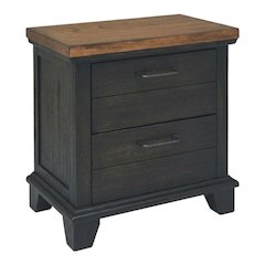 Brown Wood Bedroom Nightstand with Minimalist Design and Spacious Top