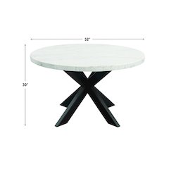 Xena Marble Top 52" Round Dining Table